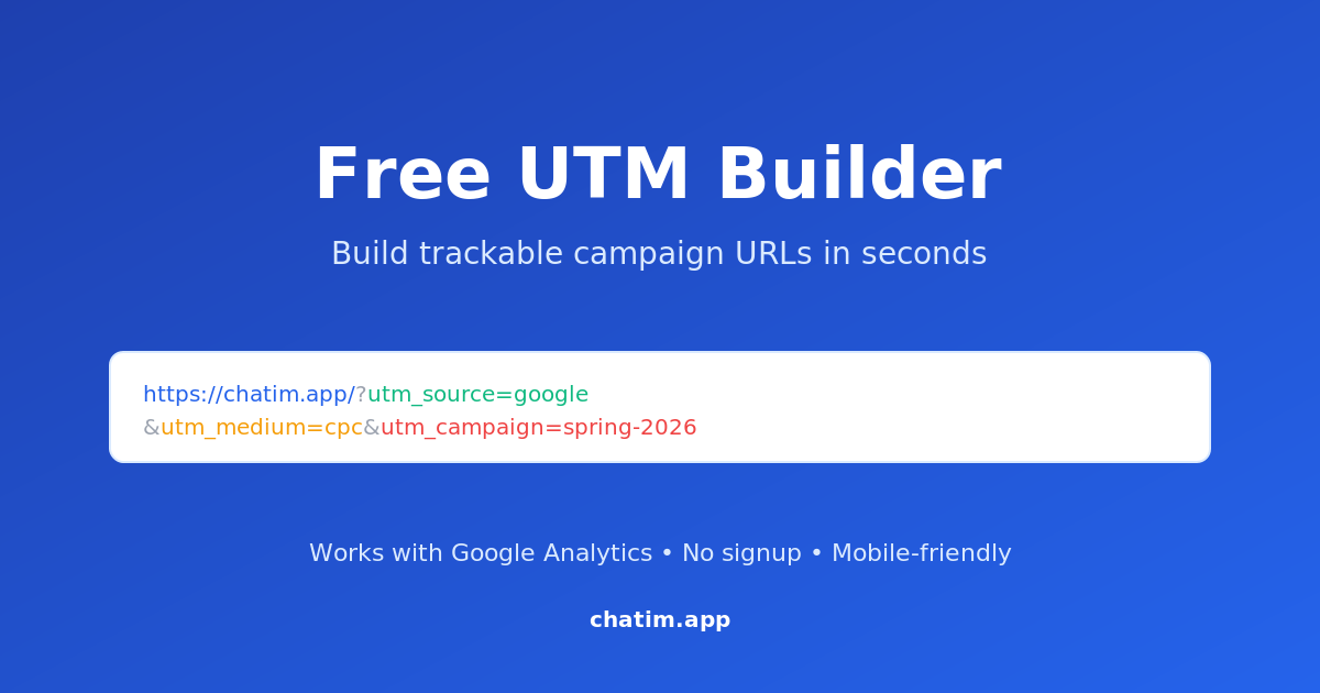 Free UTM Builder - Build Trackable Campaign URLs in Seconds